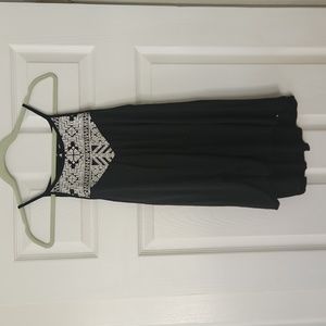 American Eagle - Black White Spaghetti Strap Loose Fit Womens Tank Top Shirt